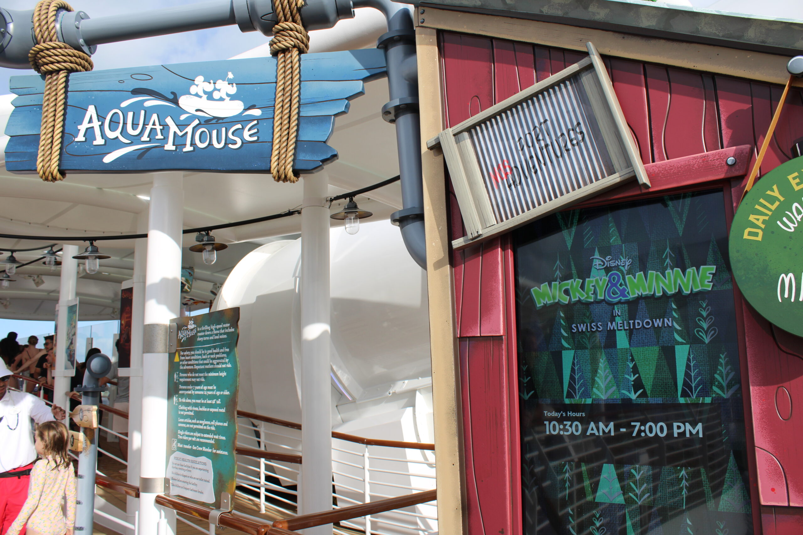 AquaMouse é um dos grandes atrativos do navio, assim como no Disney Wish AquaMouse é um dos grandes atrativos do navio, assim como no Disney Wish