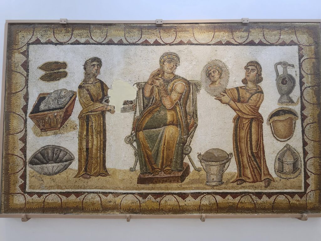 Detalhes dos mosaicos em e3xibição