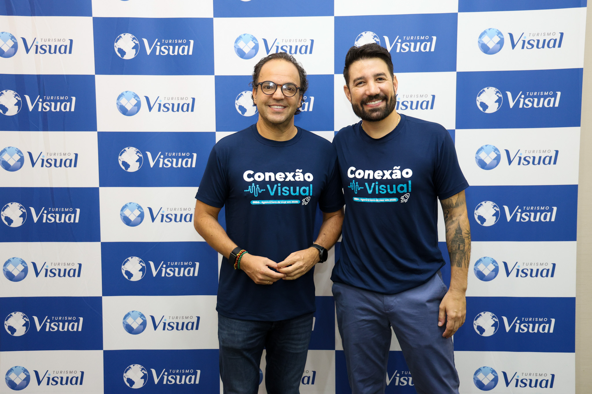 Fabio Godinho, CEO da CVC Corp, e Hugo Lagares, diretor da Visual
