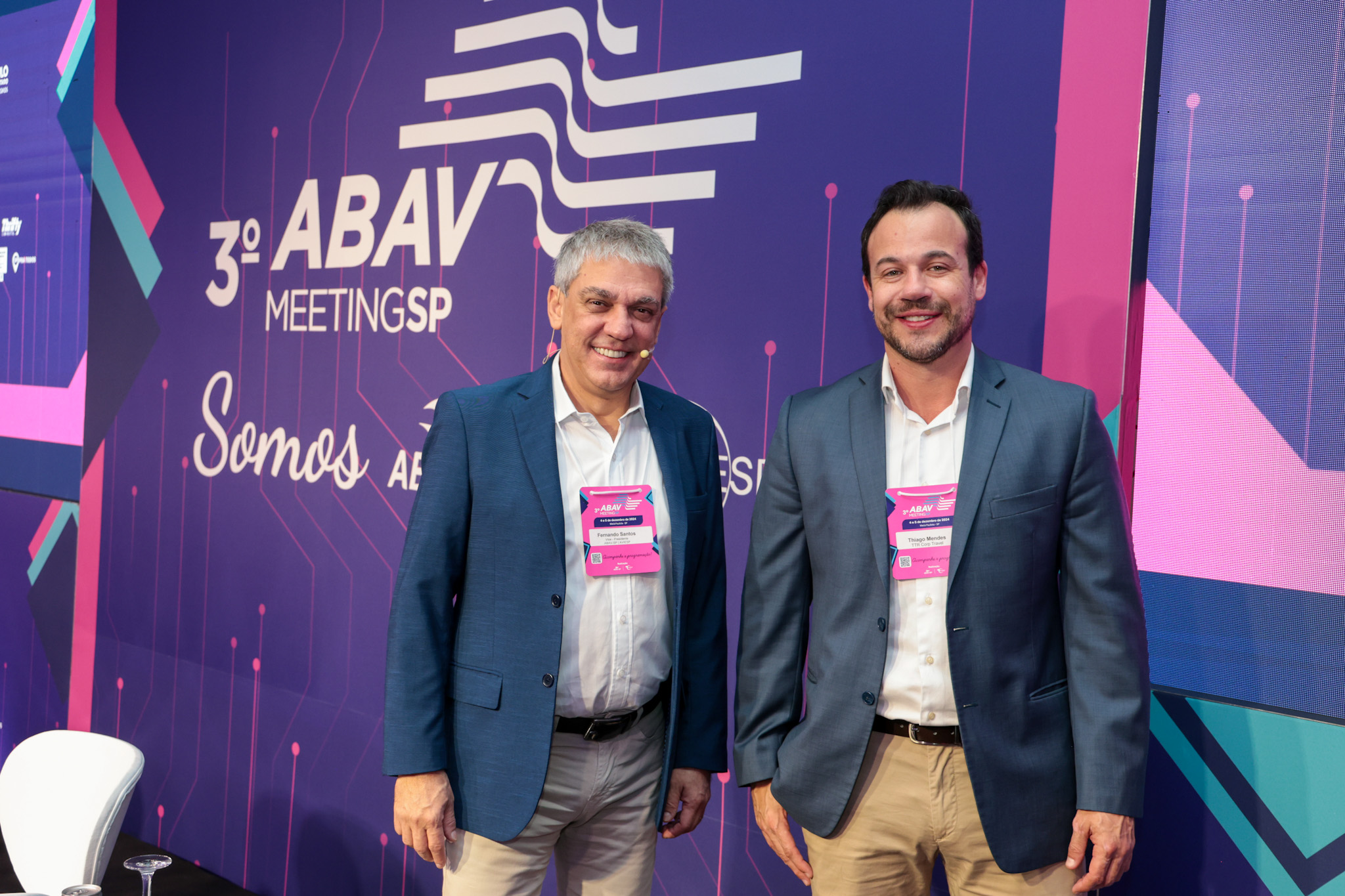 Fernando Santos, da Abav-SP Aviesp, e Thiago Mendes, da TTR Corp Travel