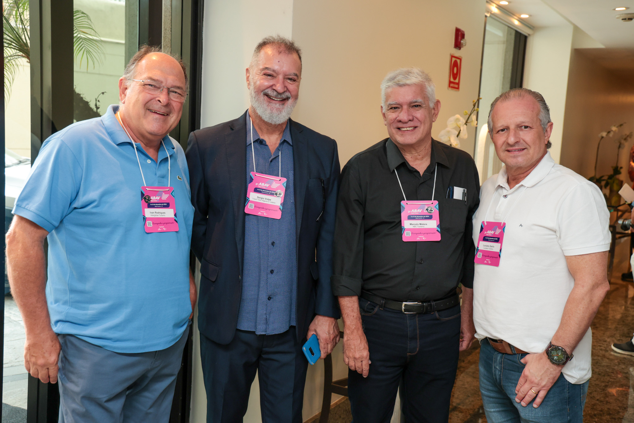 Ivan Rodrigues, da Interglobe Turismo, a Sérgio Voloe, da Travel Tine Viagens e Turismo, Marcelo Matera, da ABC Turismo, e Luciano Gerlin, da Luciano Turismo