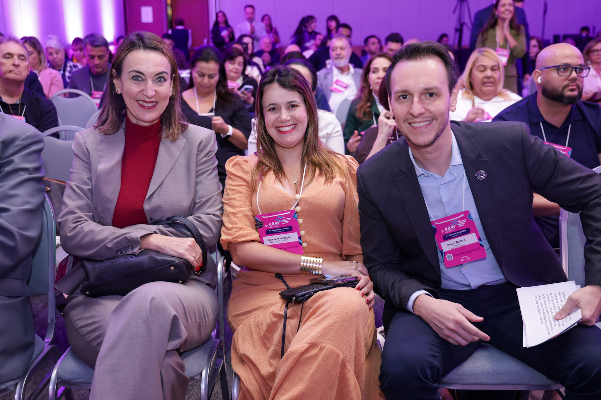 Luciane Leite, da Setur-SP, Juliana Assumpção e Bruno Waltrick, da Abav-SP Aviesp