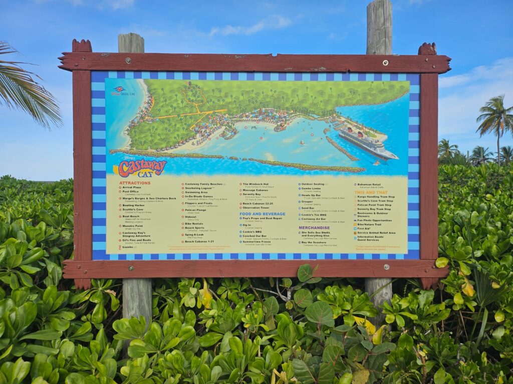 Mapa completo de Castaway Cay