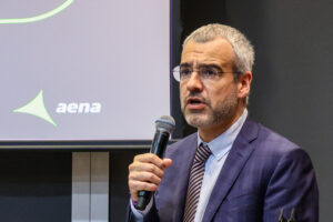 Mauríci Lucena, presidente mundial da Aena (concessionária do Aeroporto de Congonhas) esteve presente durante a cerimônia para comentar expectativas das obras (Eric Ribeiro/M&E)