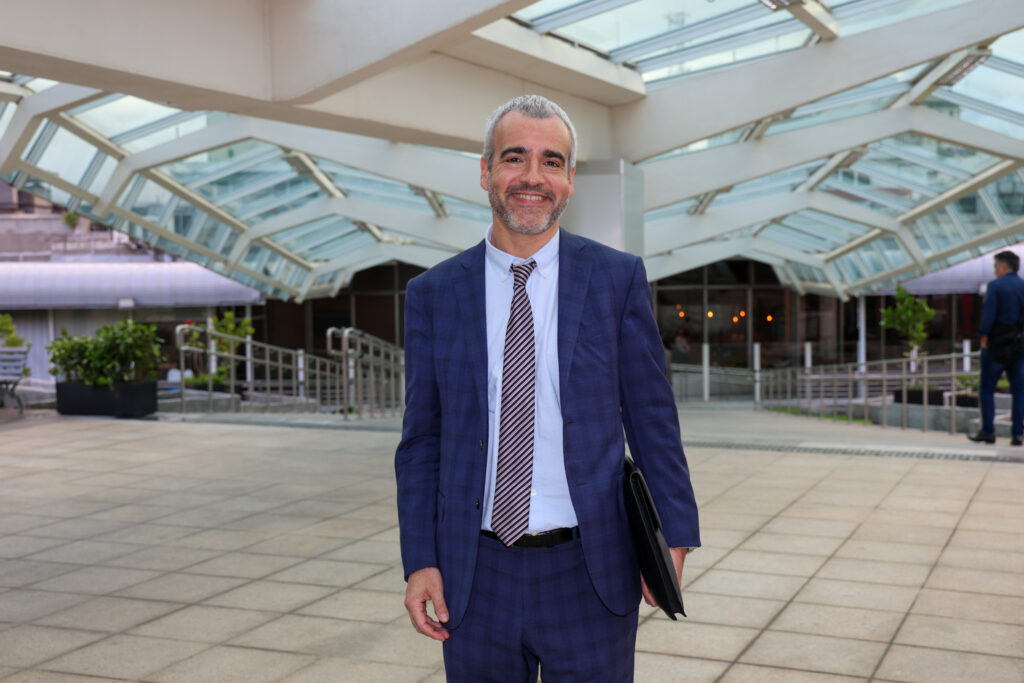 Mauríci Lucena, presidente da Aena, durante evento no aeroporto de Congonhas