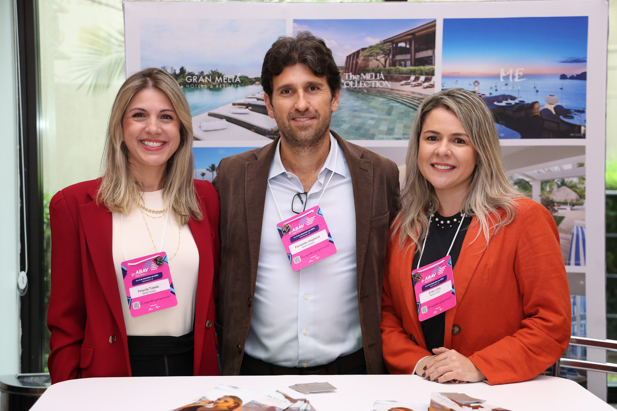 Priscila Toledo, Fernando Gagliardi, e Érika Líbia, do Meliã Hotels