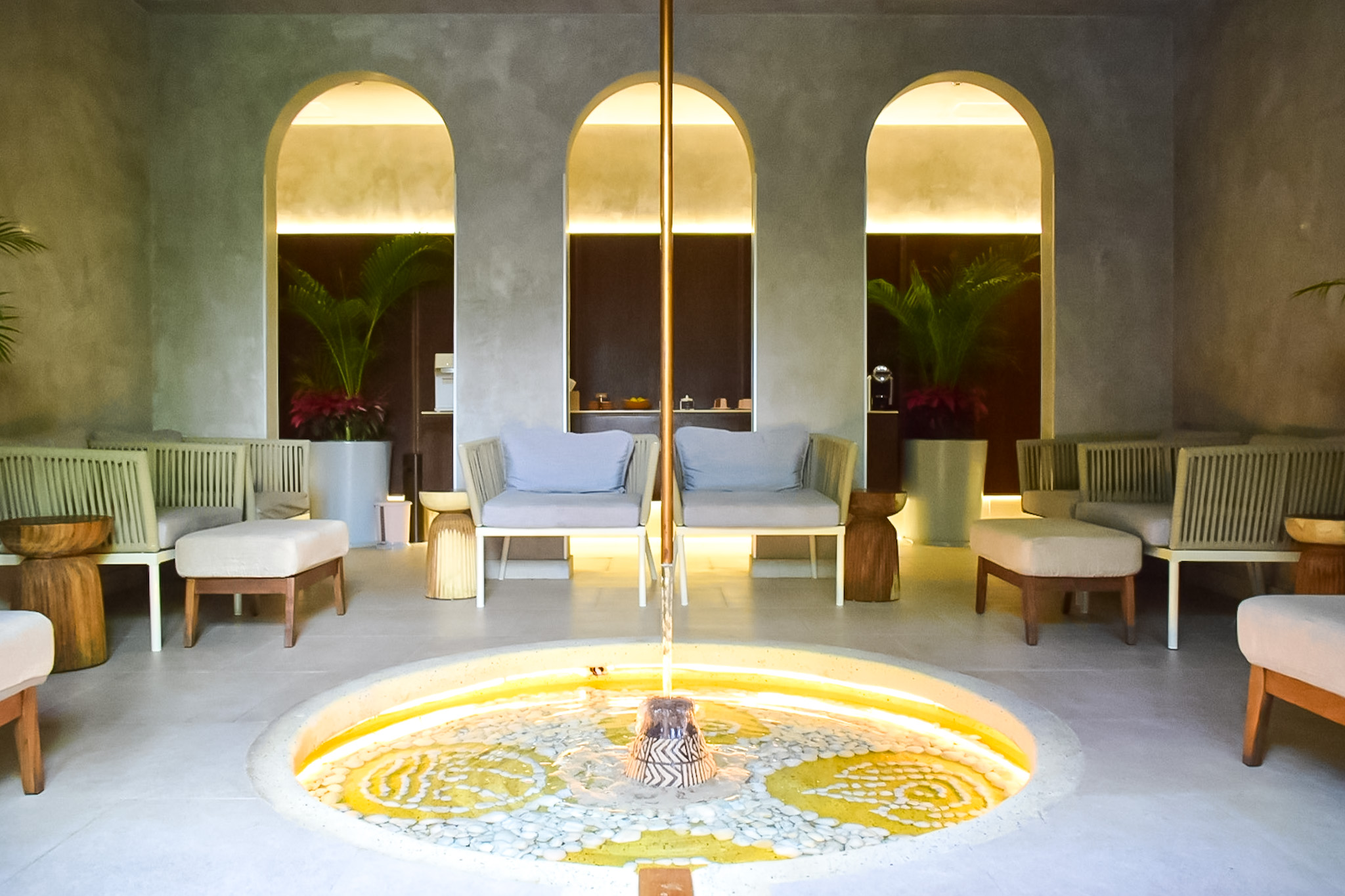 Sala de descanso no spa do Hilton Cancun Mar Caribe All Inclusive Resort