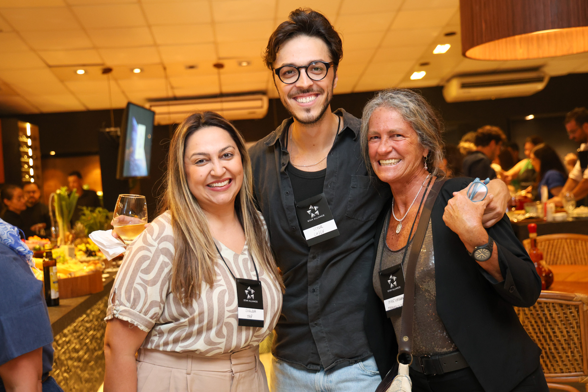Suelda Vicente, da TAP, Vitor Kappaun, da Lufthansa Group, e Mari Masgrau, do M&E Suelda Vicente, da TAP, Vitor Kappaun, da Lufthansa Group, e Mari Masgrau, do M&E