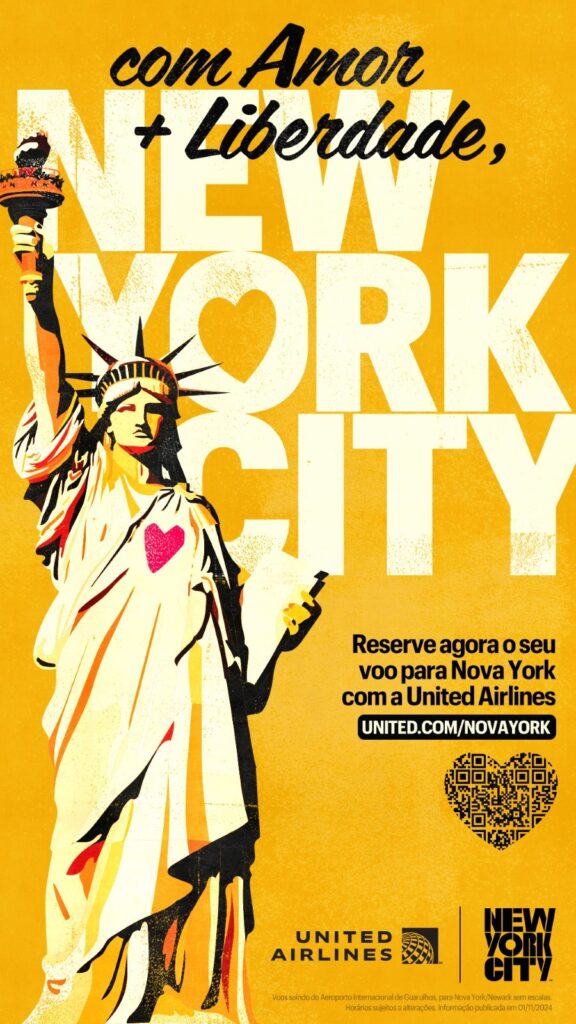 NYC Tourism e United Airlines lançam campanha "Com Amor + Liberdade, New York", no Brasil 1 image001 2 NYC Tourism e United Airlines lançam campanha "Com Amor + Liberdade, New York", no Brasil