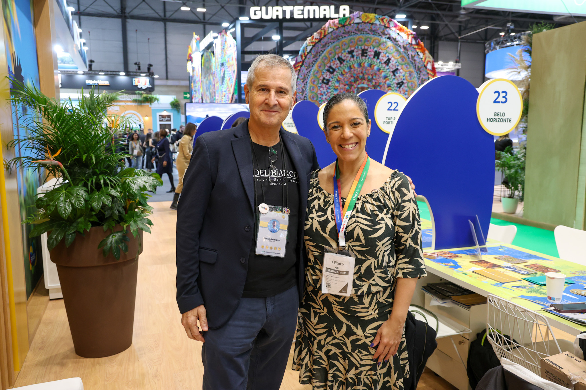 Cláudio Del Bianco, da Del Bianco Travel Experience, e Marina Simião, da Belotur