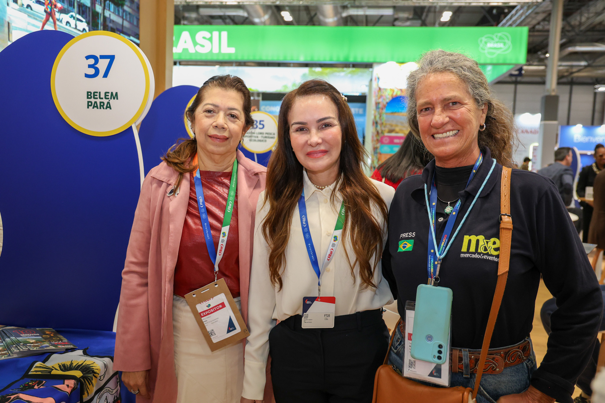 Maria Torres, da secretaria de turismo de Belém, Cilene Sabino, secretária de Turismo de Belém, e Mari Masgrau, do M&E