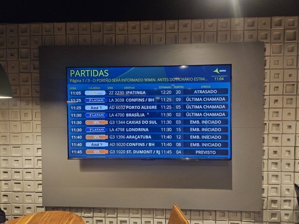 Painel para acompanhar voos Painel para acompanhar voos