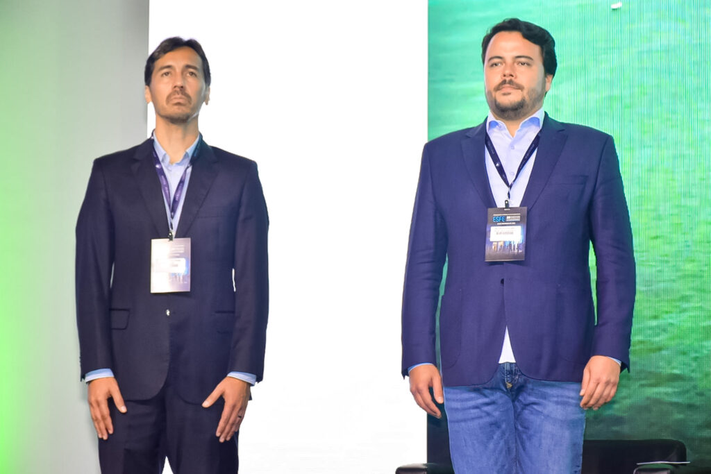 Fernando Beltrame, da Eccapalan e Rodrigo Goulart, secretário Municipal de Desenvolvimento Econômico e Trabalho de São Paulo