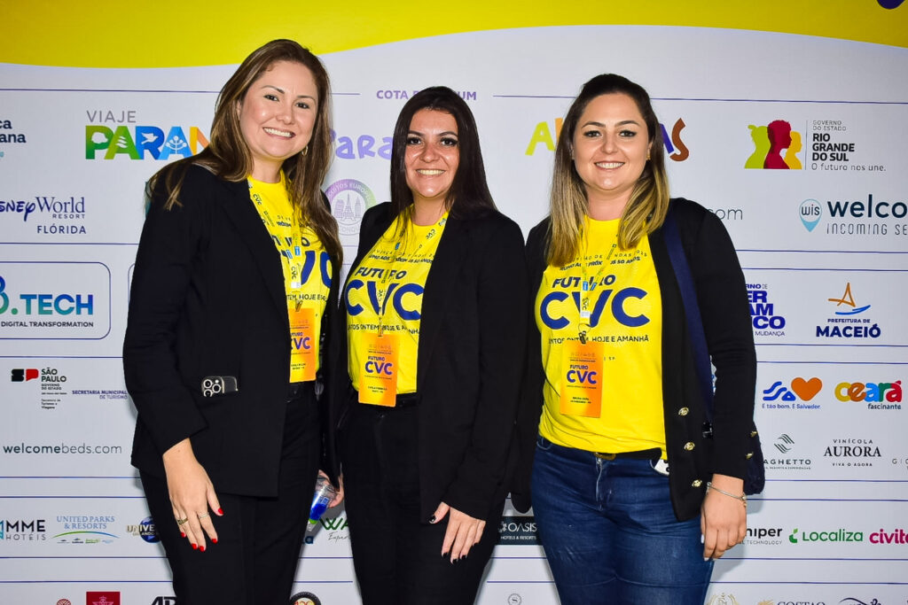 Karla Baldo, Carla Ferreira e Bruna Zupa, franqueadas da CVC