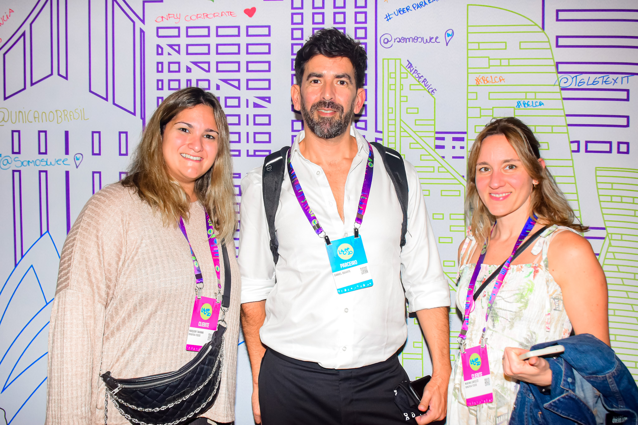 Naiquem Tavanni, da Minerva Foods, Daniel Duarte, do GBTA, e Marina Carozzo, da Minerva Foods Naiquem Tavanni, da Minerva Foods, Daniel Duarte, do GBTA, e Marina Carozzo, da Minerva Foods