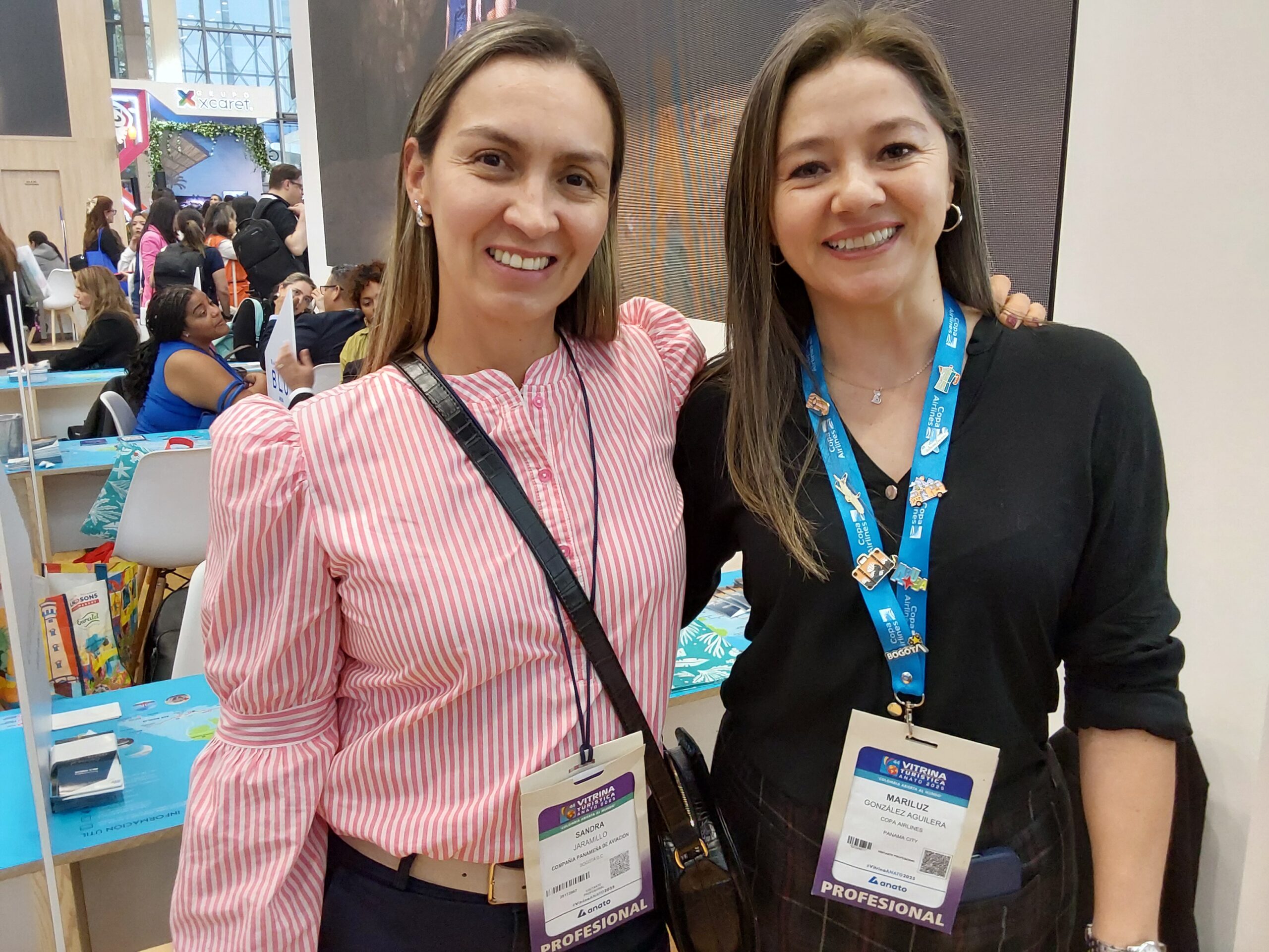 Sandra Jaramilo e Mariluz Gonzalez, da Copa Airlines Sandra Jaramilo e Mariluz Gonzalez, da Copa Airlines