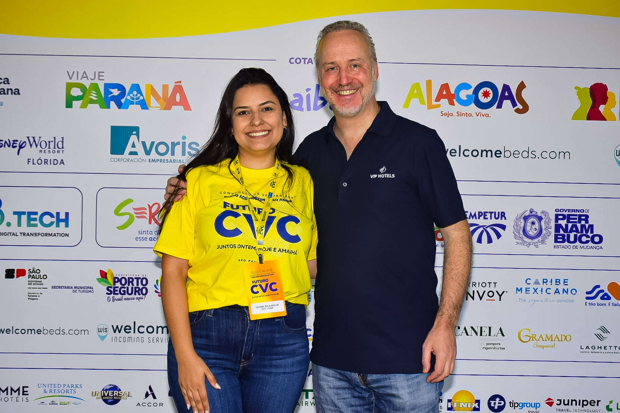 Tatiana Rocha, da CVC Corp e Cymbron, da VIP Hotels