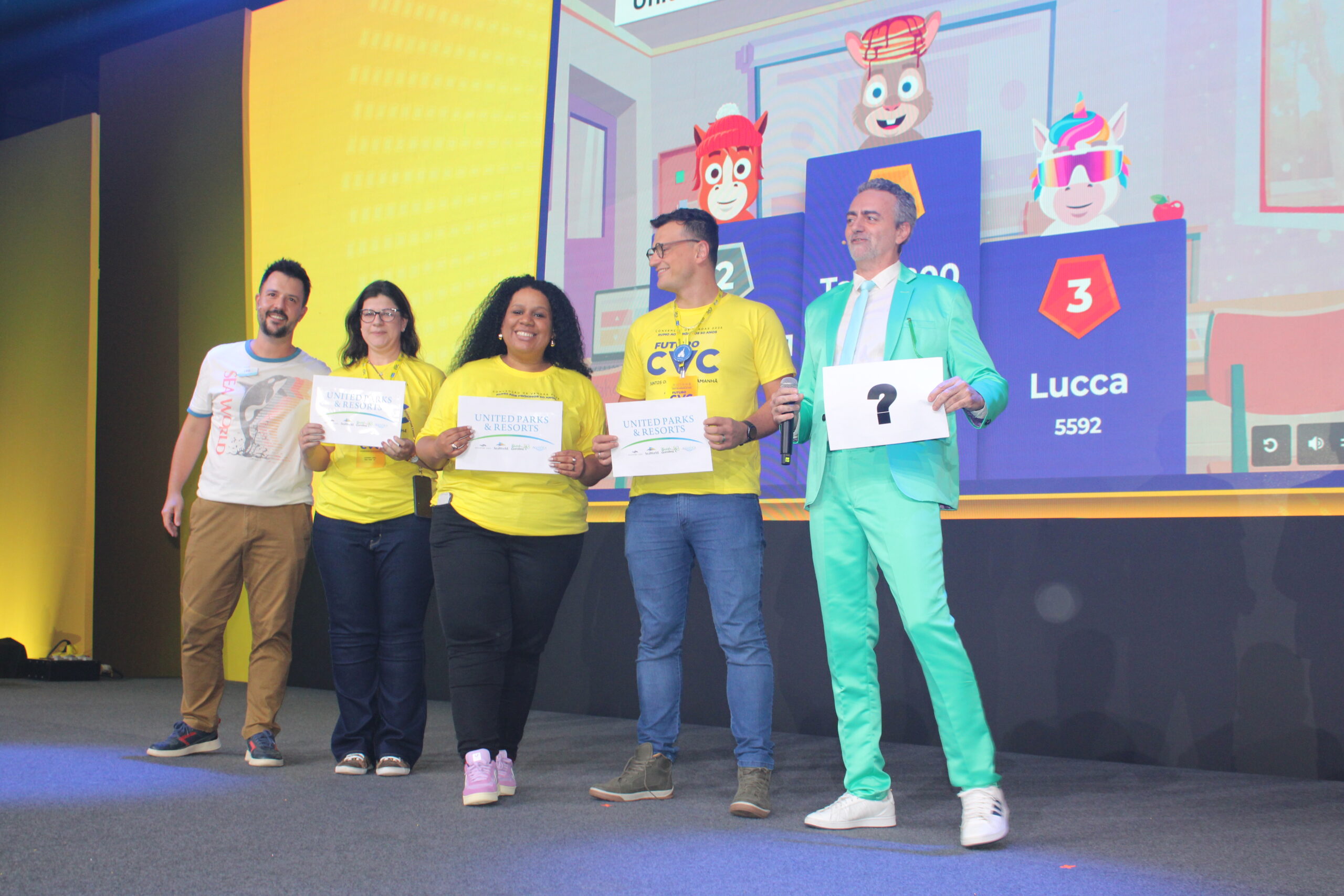 United Parks & Resorts realizou sorteios durante o almoço, patrocinado pelo grupo United Parks & Resorts realizou sorteios durante o almoço, patrocinado pelo grupo