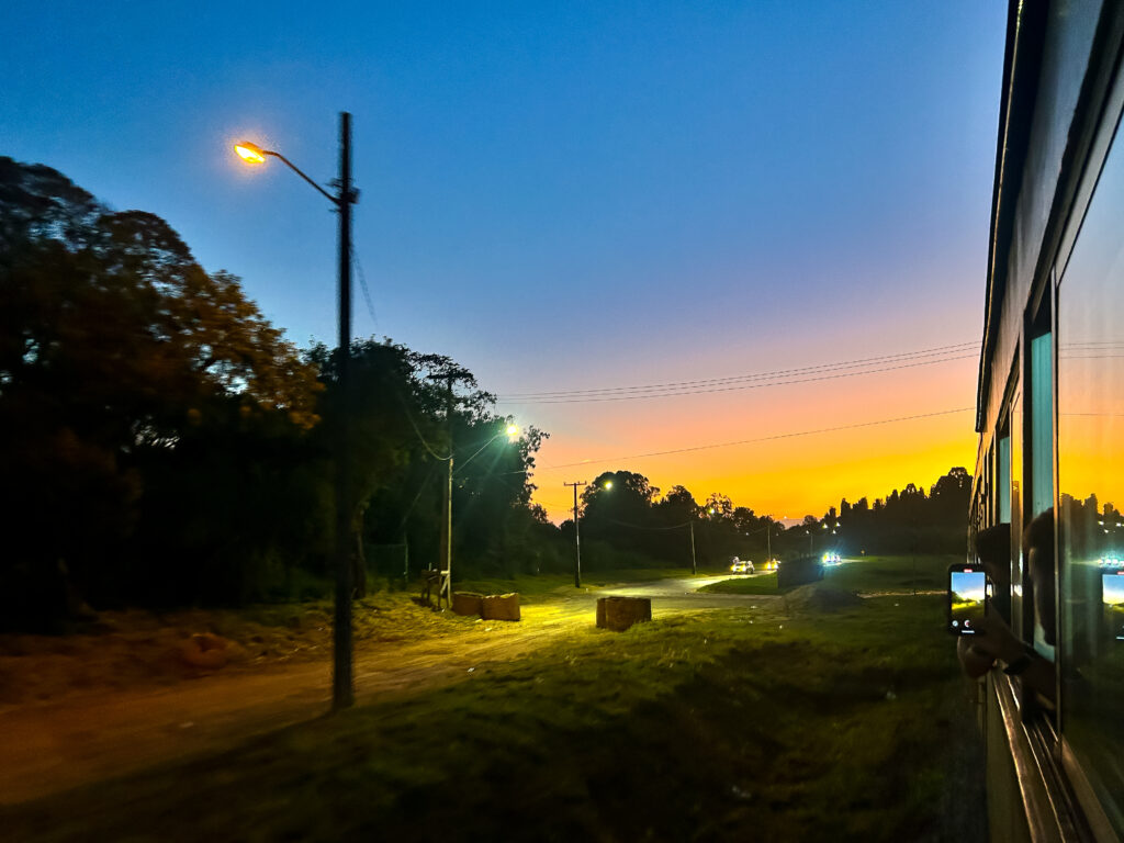 Ao final do passeio, um belo pôr do sol