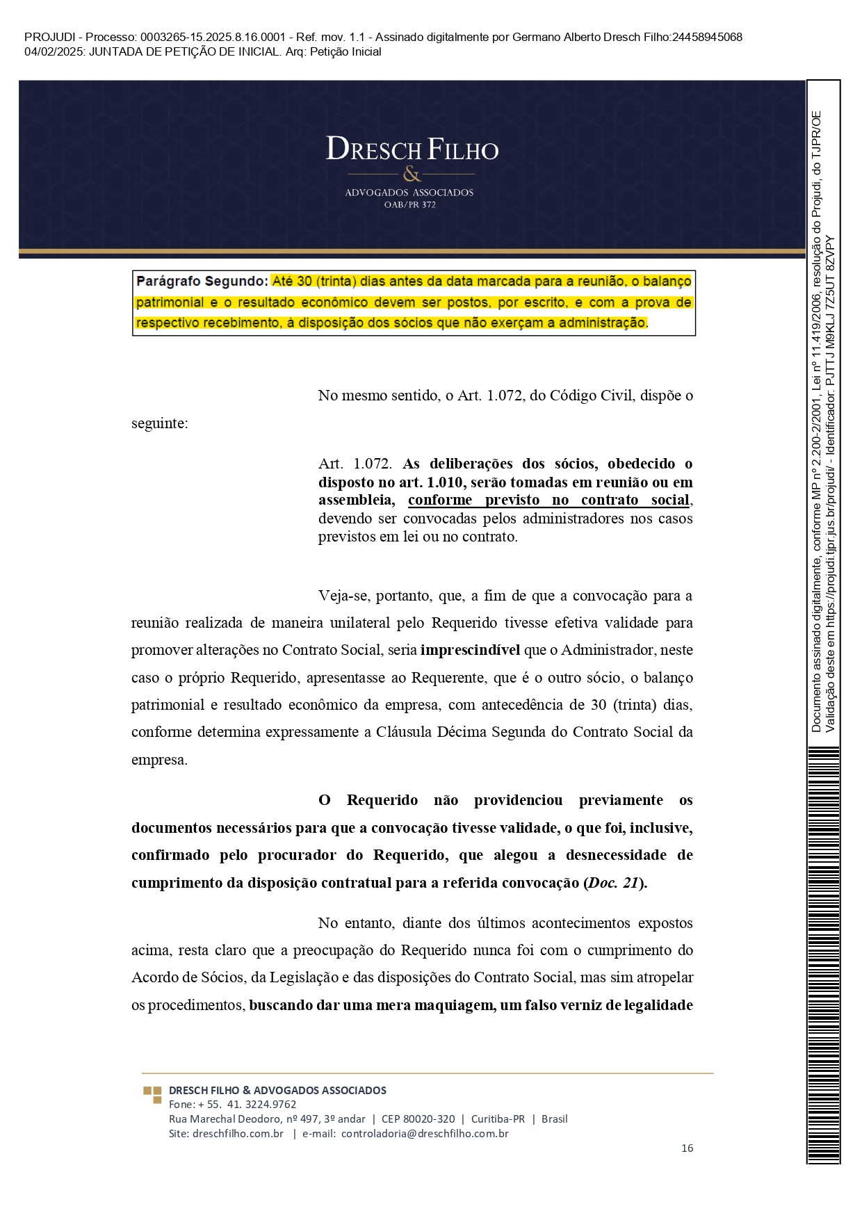 Franqueadora TZViagens Peticao Inicial AroldoSchultz Autos n. 0003265 15.2025.8.16.0001 page 0016 Na íntegra: confira a petição de Aroldo Schultz para retomar o controle da TZ Viagens