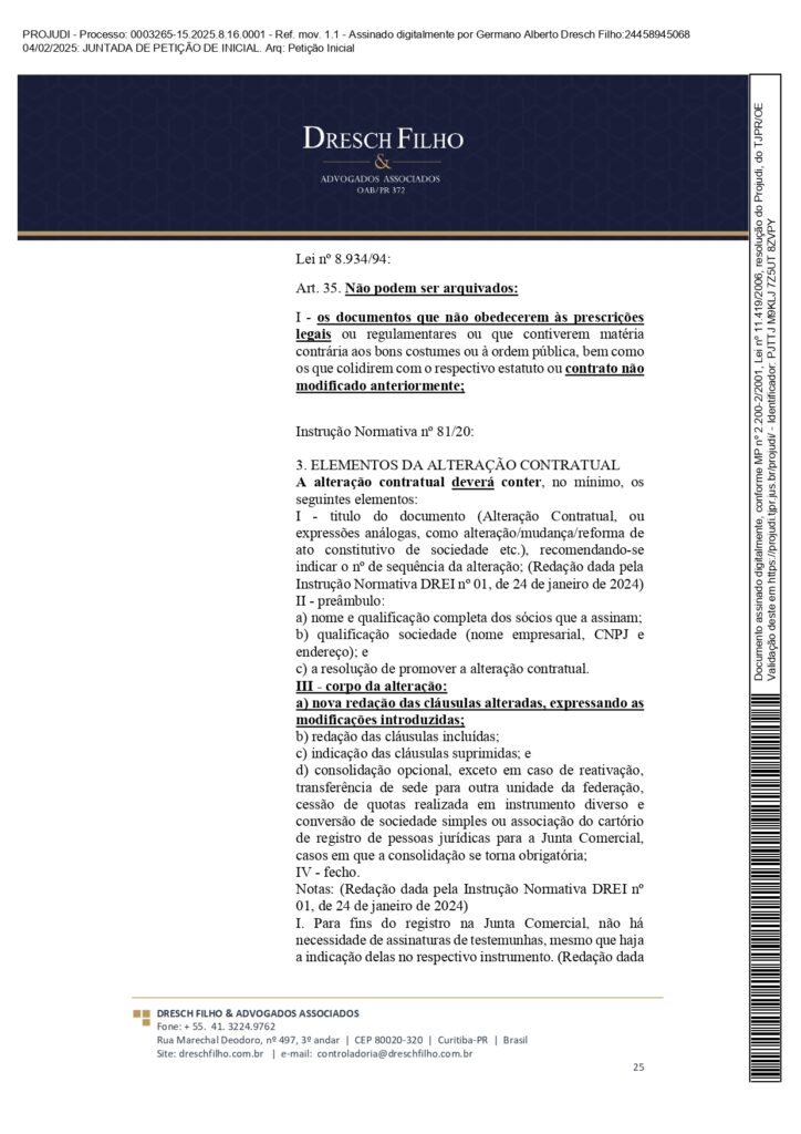 Franqueadora TZViagens Peticao Inicial AroldoSchultz Autos n. 0003265 15.2025.8.16.0001 page 0025 Na íntegra: confira a petição de Aroldo Schultz para retomar o controle da TZ Viagens