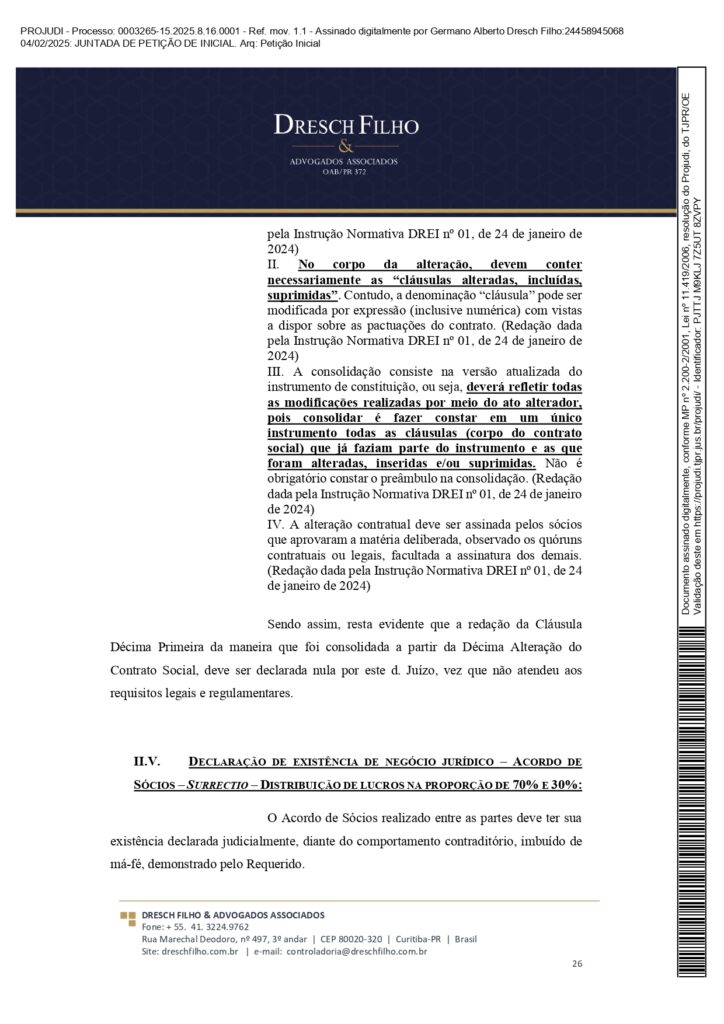 Franqueadora TZViagens Peticao Inicial AroldoSchultz Autos n. 0003265 15.2025.8.16.0001 page 0026 Na íntegra: confira a petição de Aroldo Schultz para retomar o controle da TZ Viagens