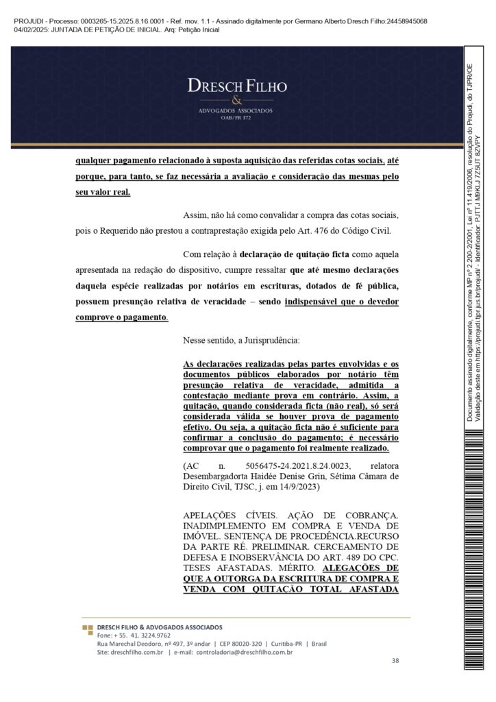 Franqueadora TZViagens Peticao Inicial AroldoSchultz Autos n. 0003265 15.2025.8.16.0001 page 0038 Na íntegra: confira a petição de Aroldo Schultz para retomar o controle da TZ Viagens