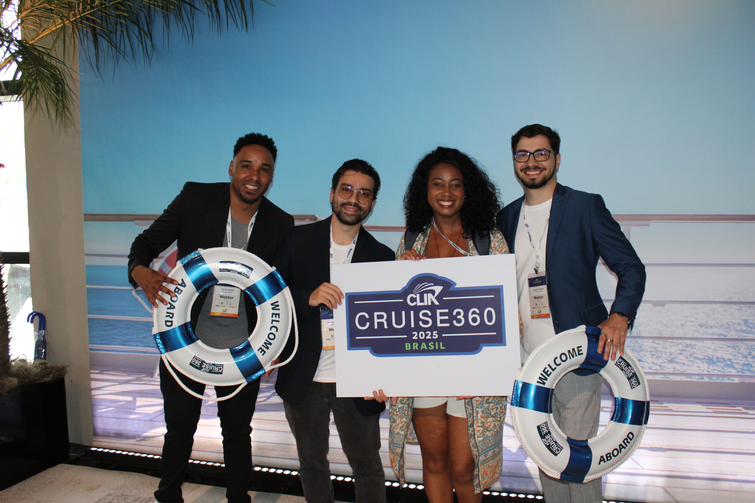 Felipe Dorea, Leonardo Assem, Shirlene Sousa, Rodrigo Gonzalez, da Maritimos Viagens Felipe Dorea, Leonardo Assem, Shirlene Sousa, Rodrigo Gonzalez, da Maritimos Viagens