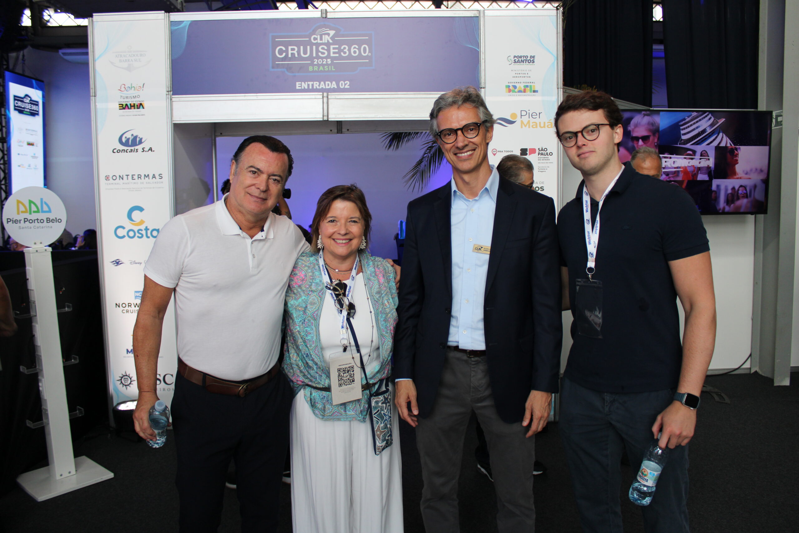 Flavio Peruzzi, Diretor CLIA, Estala Farina, da Norwegian Cruise Line, Marco Ferraz, Presidente da CLIA e Marcelo Ferraz Flavio Peruzzi, Diretor CLIA, Estala Farina, da Norwegian Cruise Line, Marco Ferraz, Presidente da CLIA e Marcelo Ferraz