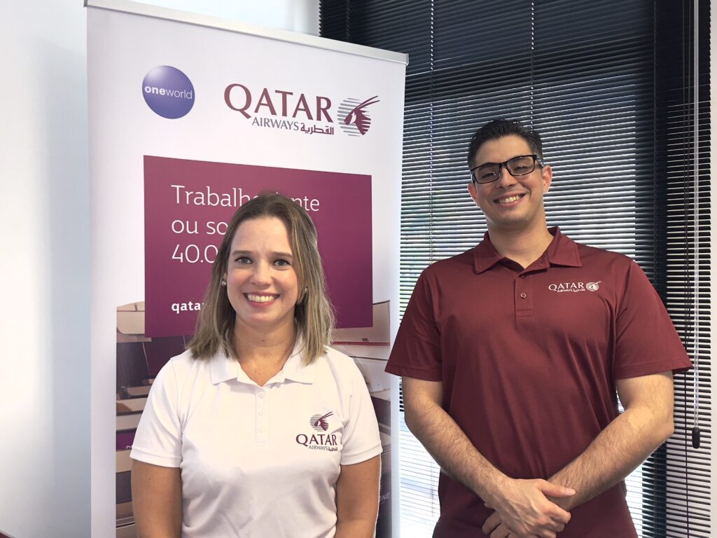 Carolina Tavares e Rafael Pantarotto, da Qatar