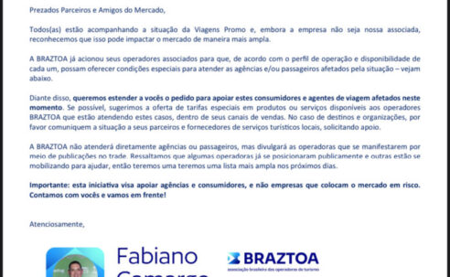 Braztoa mobiliza operadoras para apoiar agentes e consumidores afetados pela crise da ViagensPromo