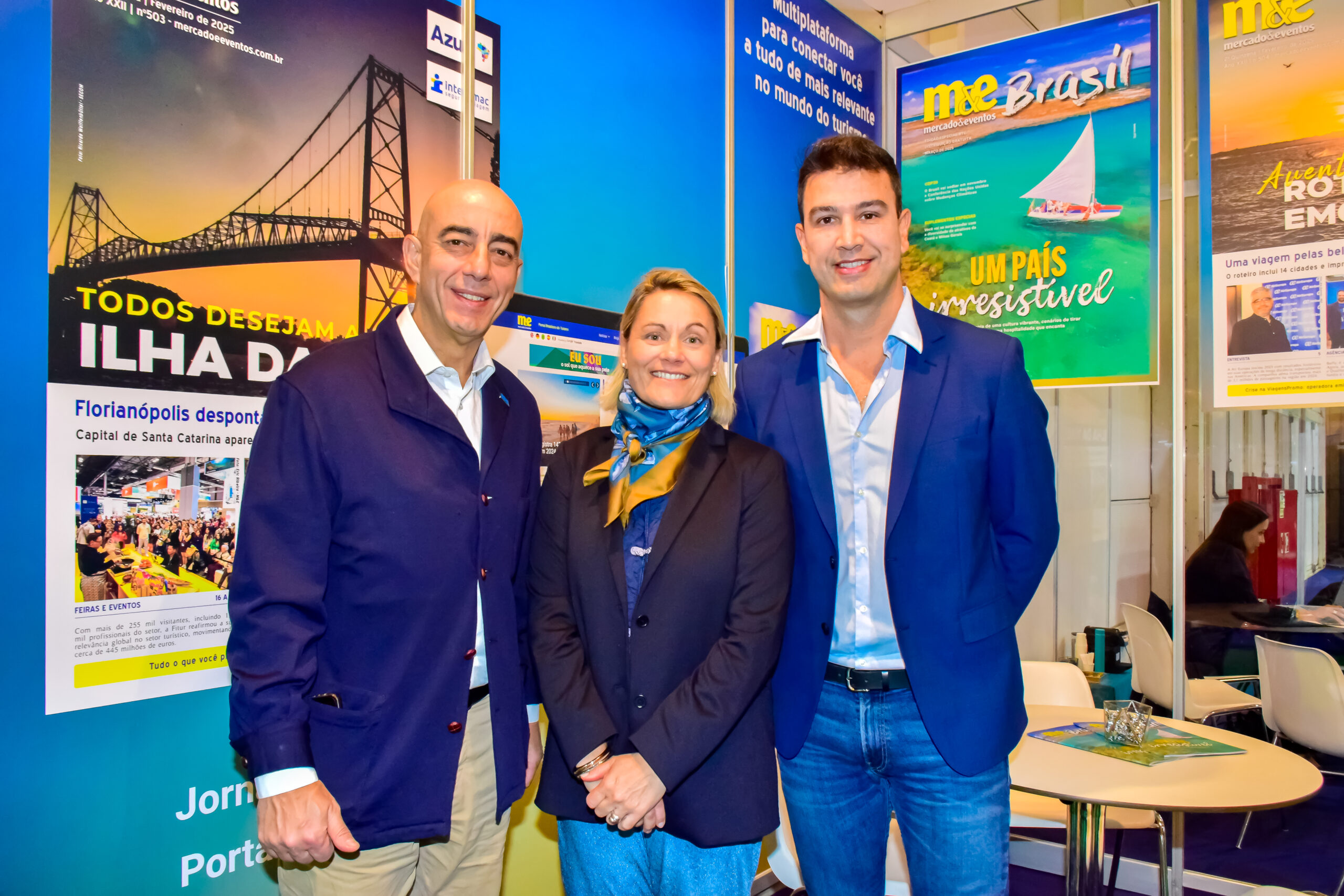 Javier Perez e Nuria Martí, da WTE Miami, com Bruno Dantas, da Unicom Promo Javier Perez e Nuria Martí, da WTE Miami, com Bruno Dantas, da Unicom Promo