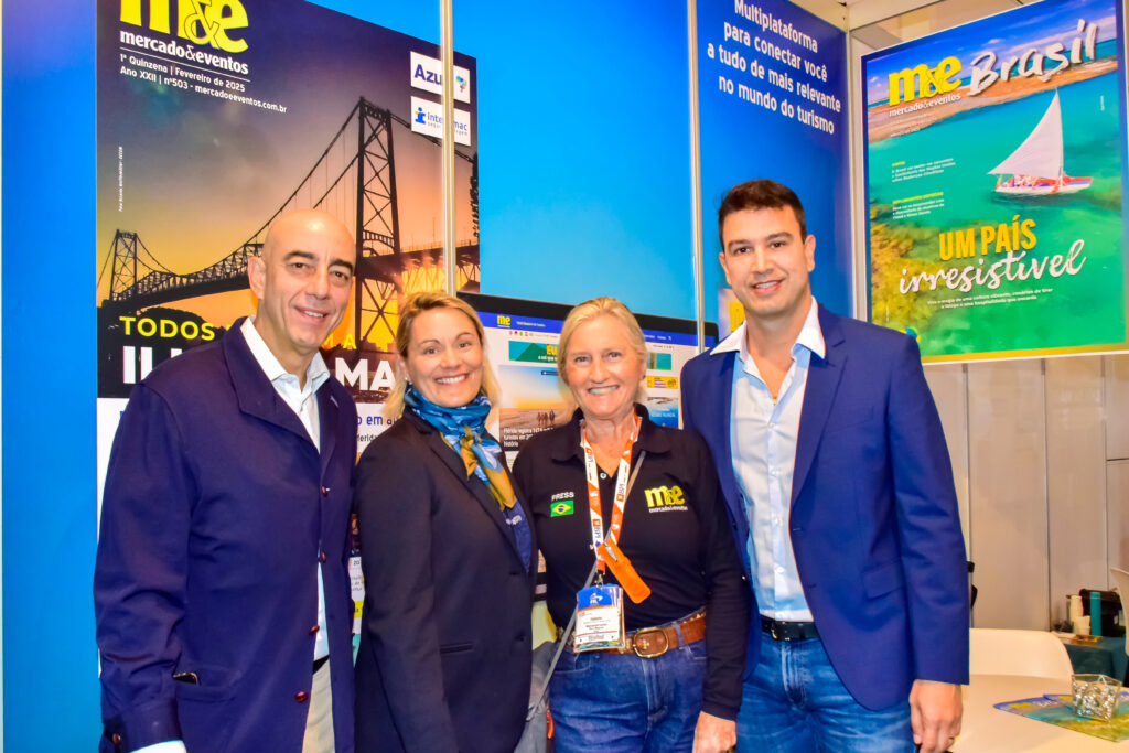 Javier Perez e Nuria Martí, da WTE Miami, com Bruno Dantas, da Unicom Promo e Rosa Masgrau, do M&E