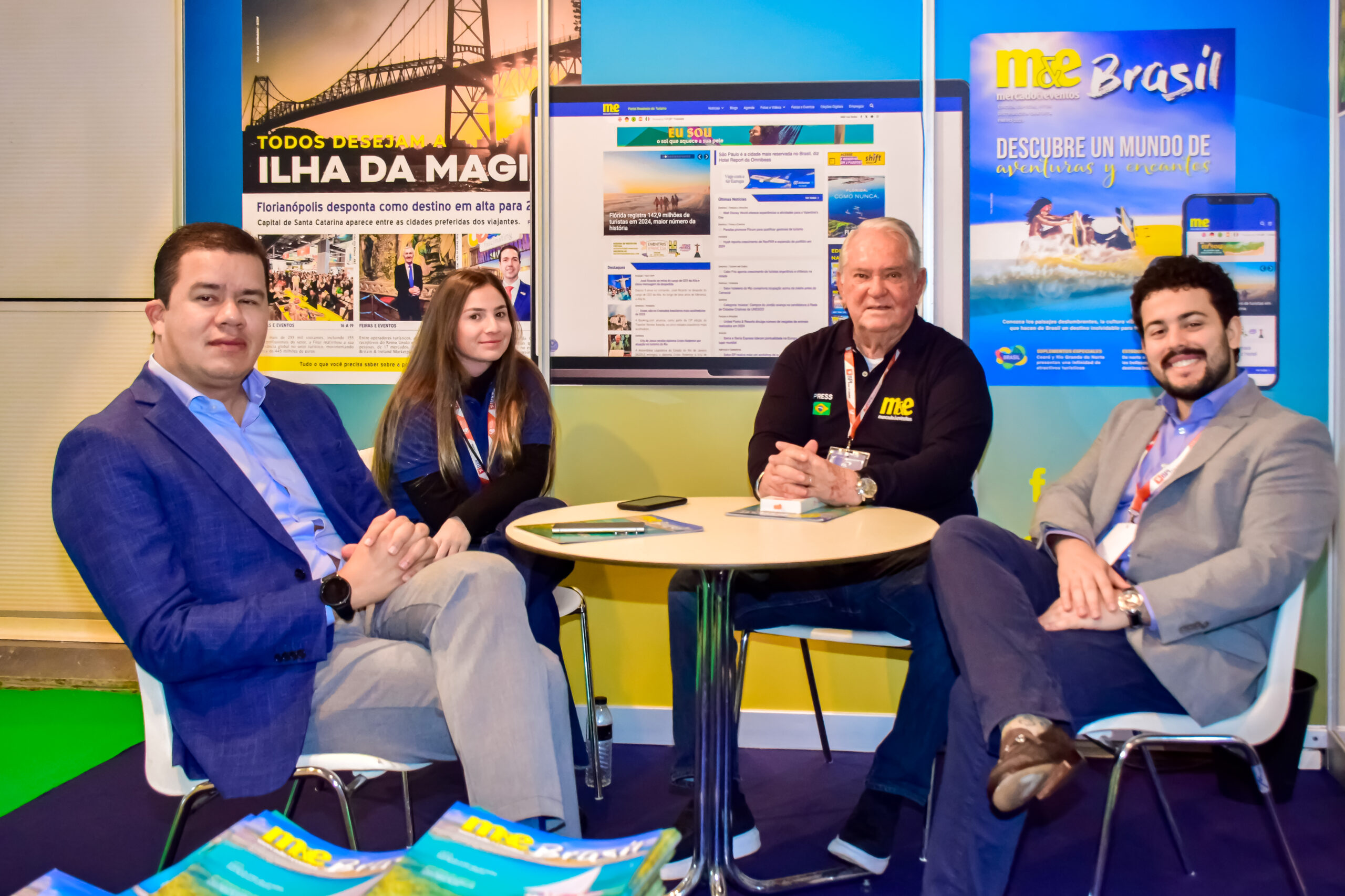 Ricardo Soares, da Solução Turismo, Júlia Taylor e Roy Taylor, do M&E, e João Assumpção, da Promo Ricardo Soares, da Solução Turismo, Júlia Taylor e Roy Taylor, do M&E, e João Assumpção, da Promo