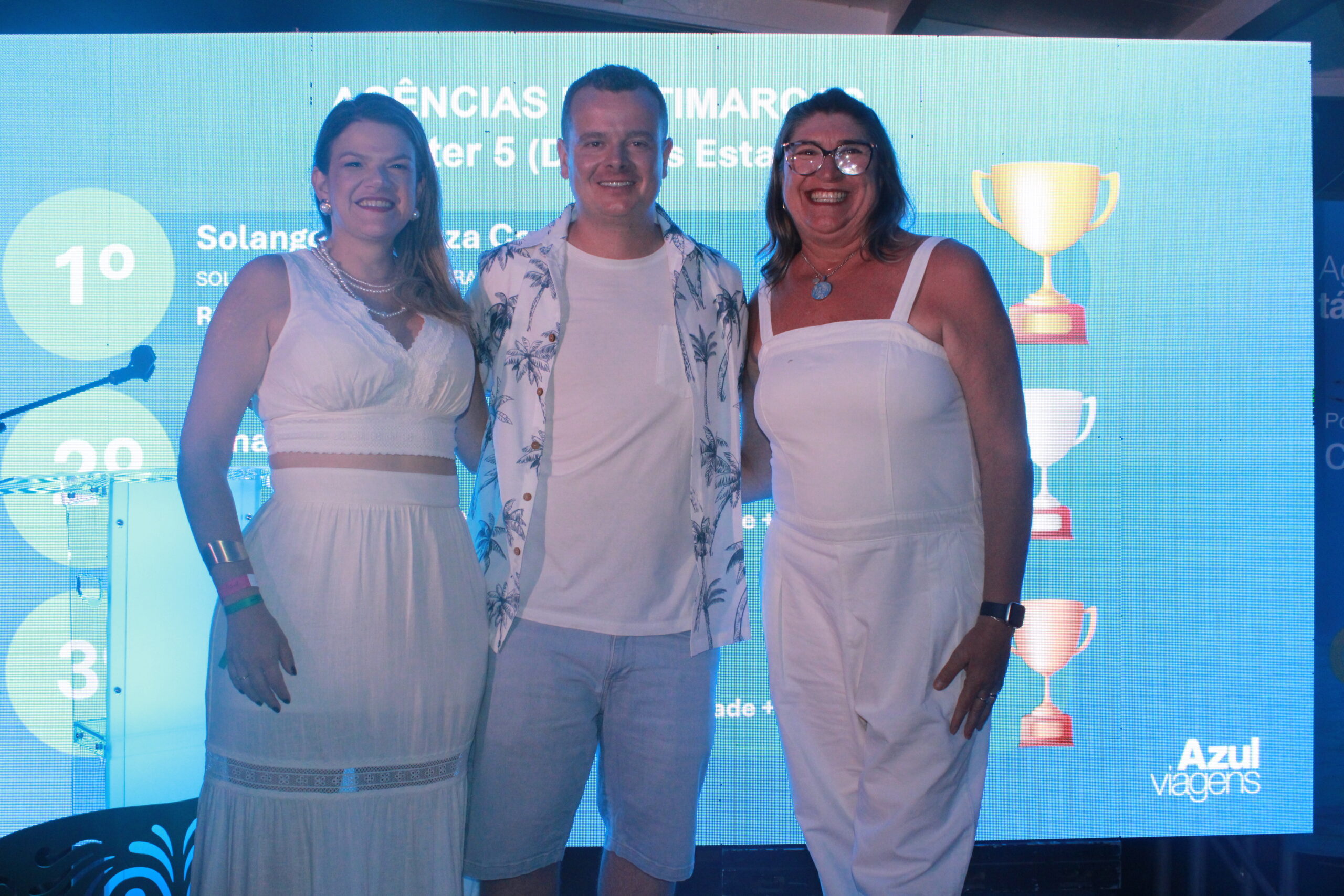 Solange de Souza, da Xingu River, Ernani Daniel Cassel Junior, da Sinos Turismo Eireli, e Eliana Neves, da Golden Trip