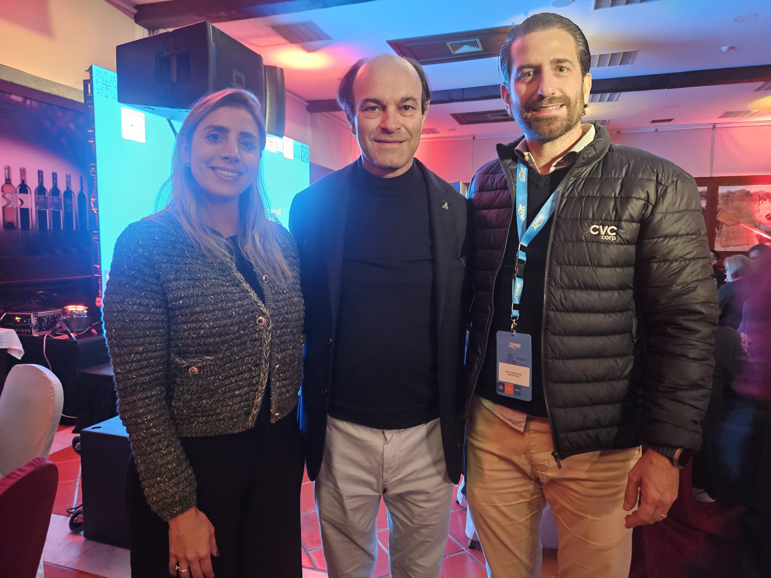 Paula Rorato, da CVC Corp, Pedro RIbeiro, do Vila Galé PPT, e Bruno Heleno, da Trend