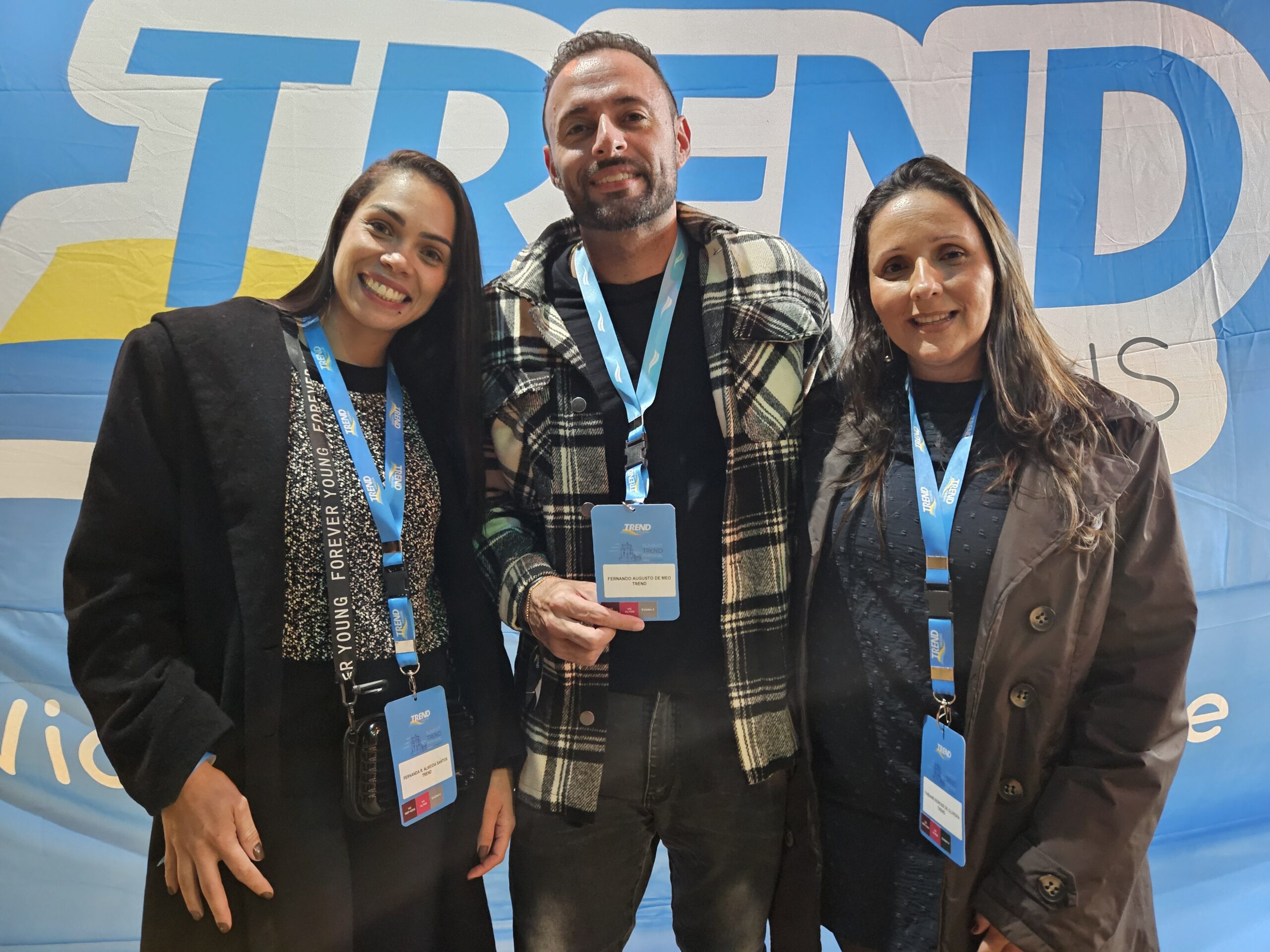 Fernanda Almeida, Fernando Augusto, e Fabiane Baross, da Trend