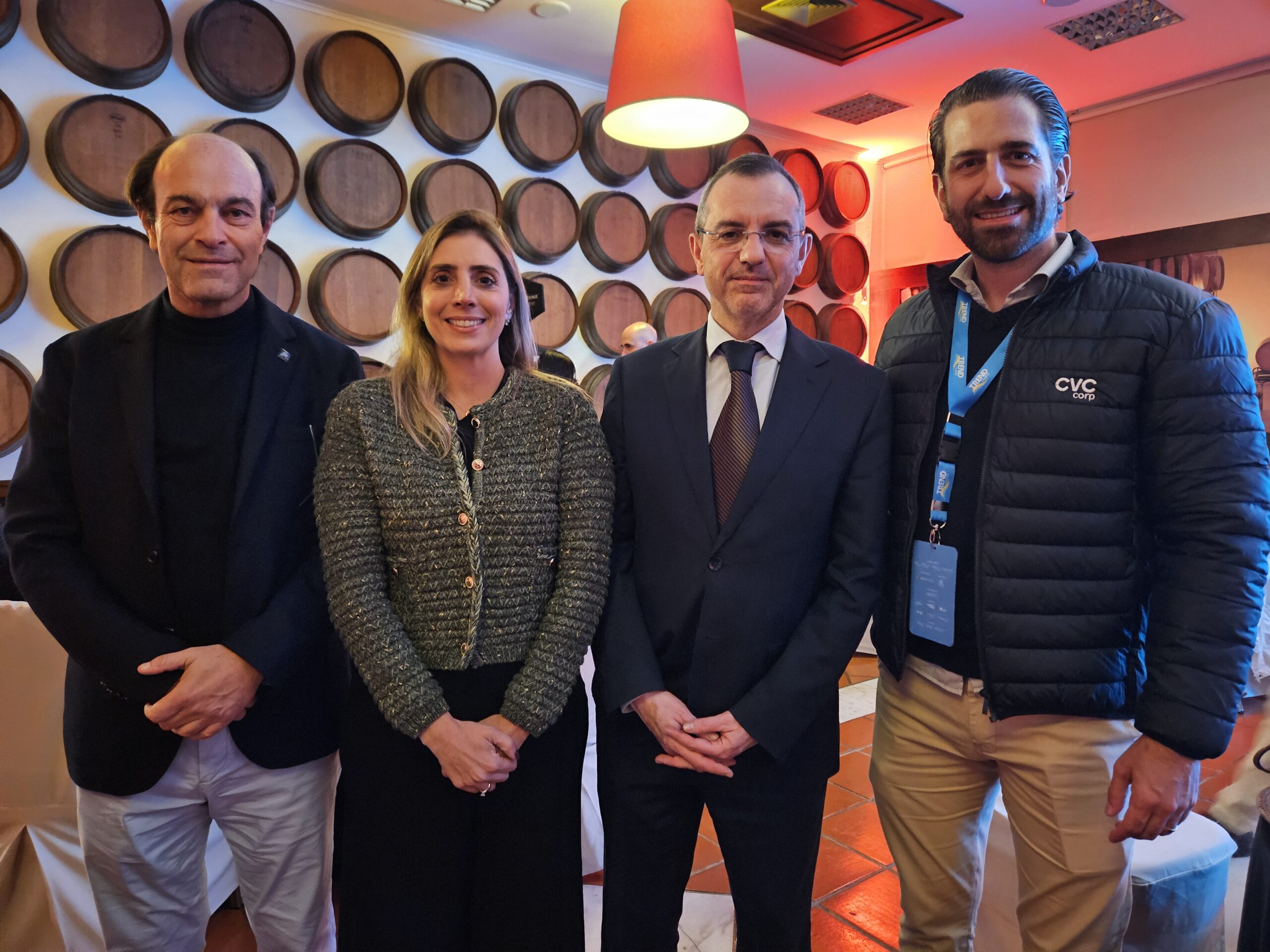 Pedro RIbeiro, do Vila Galé PPT, Paula Rorato, da CVC Corp, Jose Santos, do Turismo do Alentejo PPT, e Bruno Heleno, da Trend