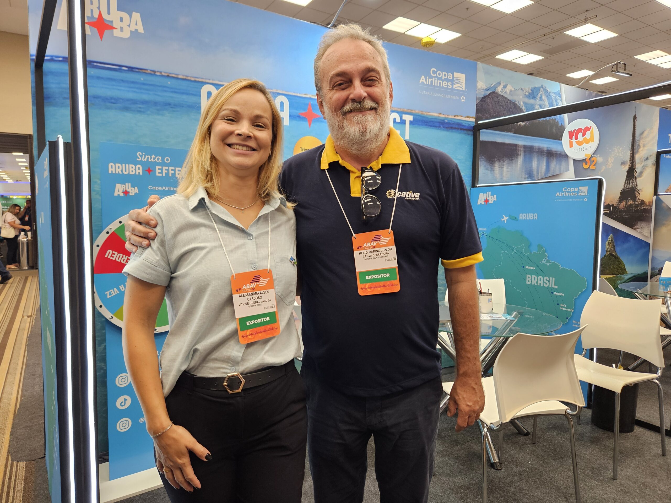 Alessandra Cardoso, de Aruba, e Helio Marino, da Cativa