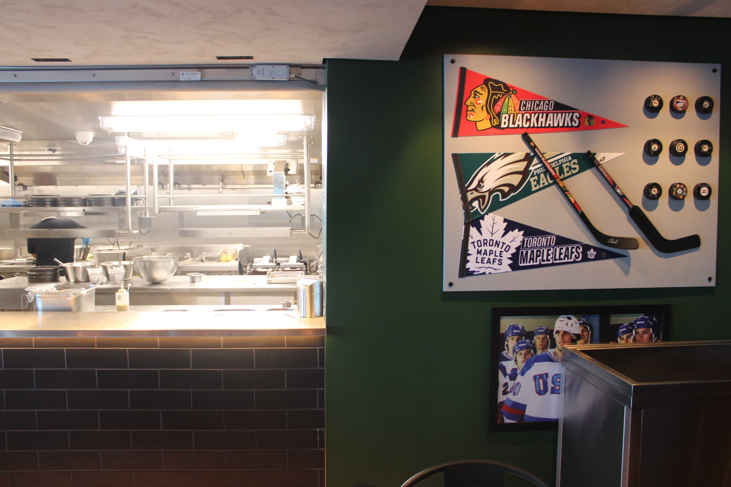 A cozinha aberta do All Stars Sports Bar