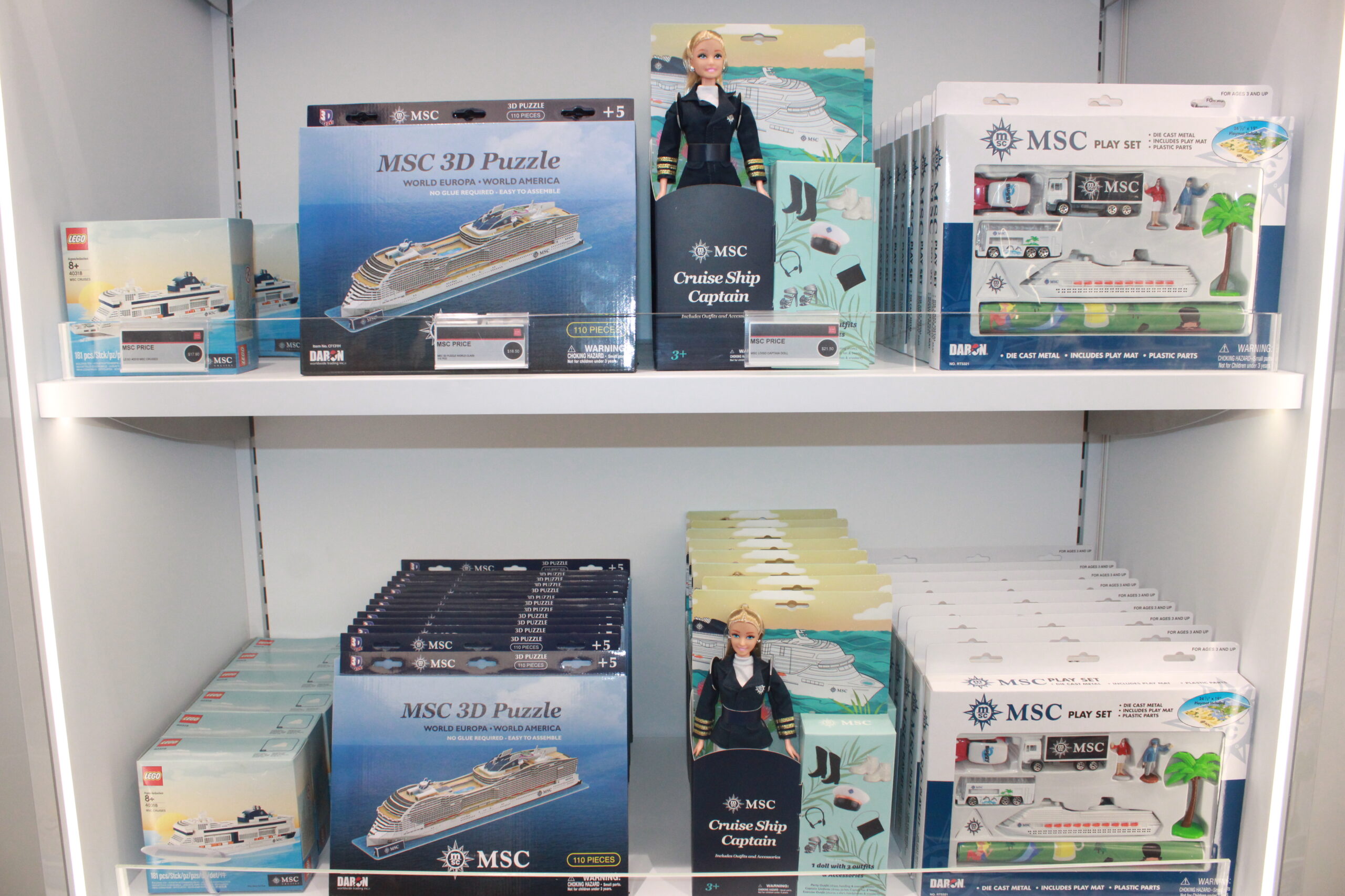 Alguns dos produtos exclusivos da MSC a bordo