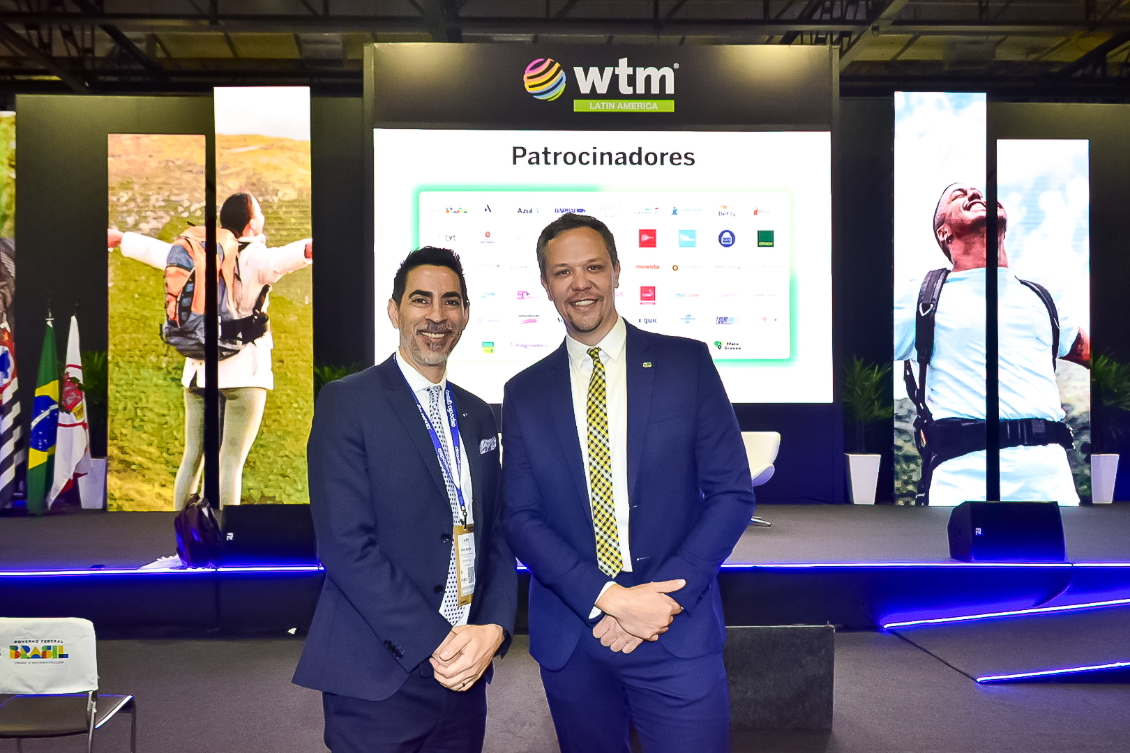 Andre Aprogio, da Expedia Group, e Bruno Reis, da Embratur