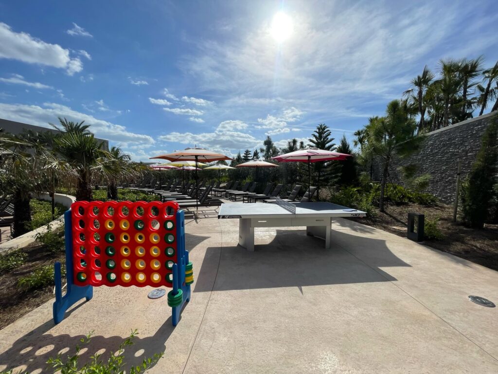 Área de recreação na piscina