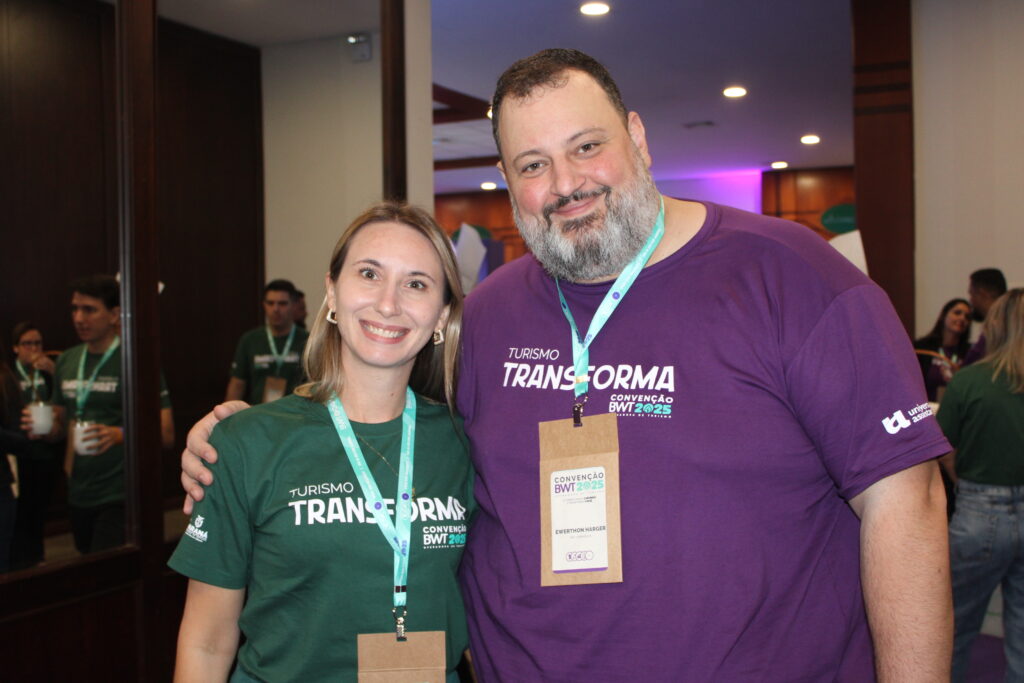 Caroline Francez, da Carol Consultora de viagem, e Ewerthon Harger, da Bwt