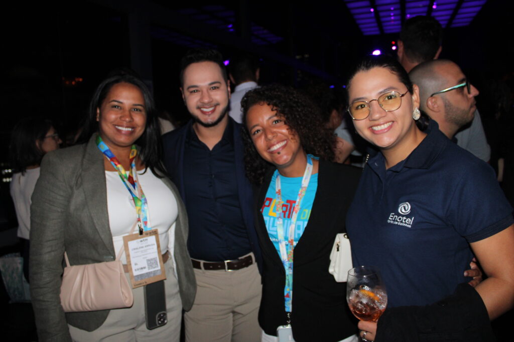 Crislene Arruda, diretora de turismo de Porto de Galinhas, Ewerton Santos, do Enotel, Lizandra Andrade, secretaria de turismo de Ipojuca e Heloísa Dantas, do Enotel