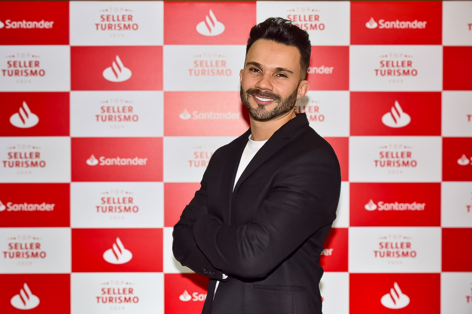 Diogo Marinho, do Santander na premiação Top Seller