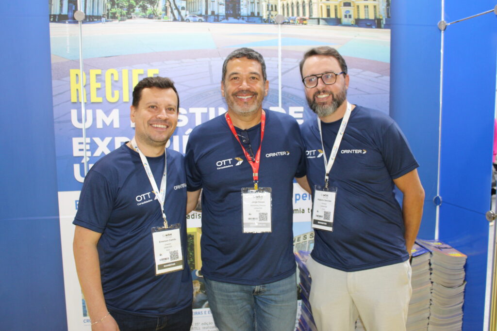 Emerson Camilo, diretor da Orinter, Jorge Souza, diretor de Marketing, Roberto Sanches, diretor da Orinter