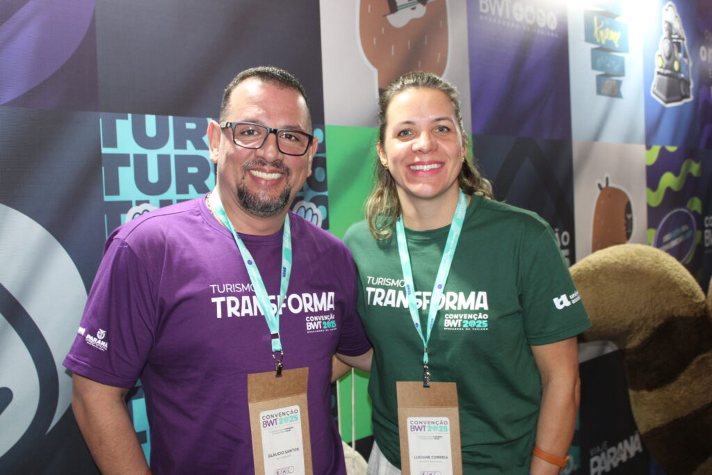 Glaucio Santos, da BWT, e Luciane Correia, da Requinte Tur Viagens