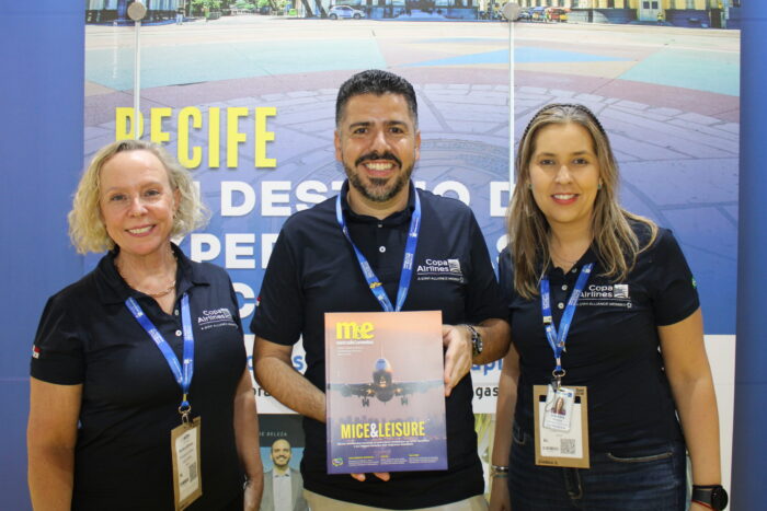 Monica Afonso, gerente de Vendas, Raphael de Lucca, Country Manager no Brasil e Valeria Padilla, do Marketing da Copa Airlines