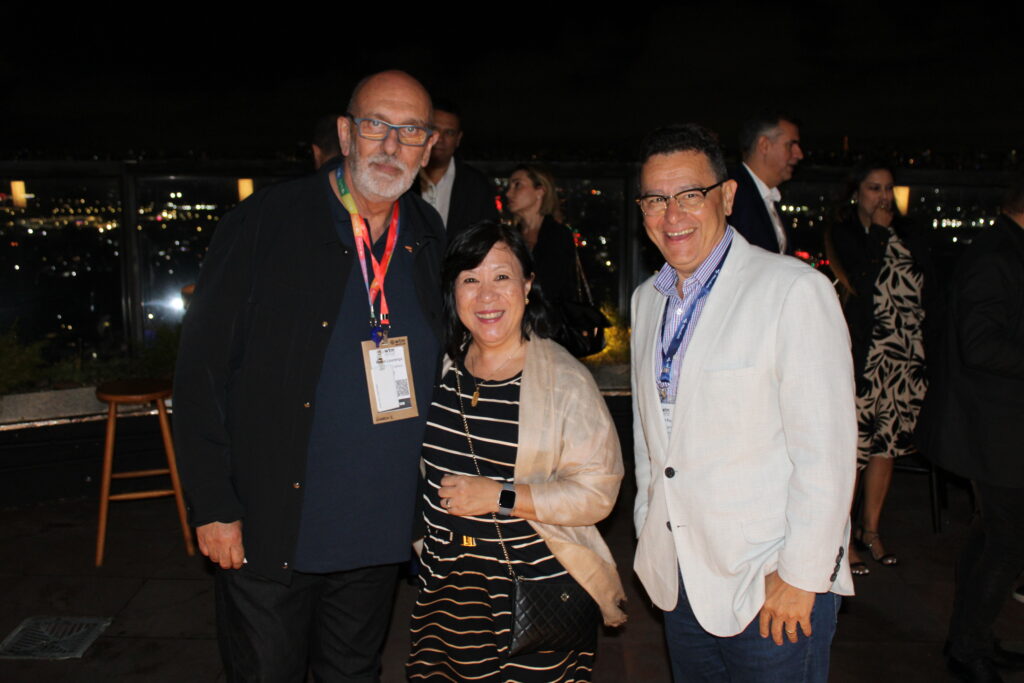 Marco Lourenço, da BeFly; Leila Minatogawa, da TGK Travel; e Edson Ruy, da Mondiale